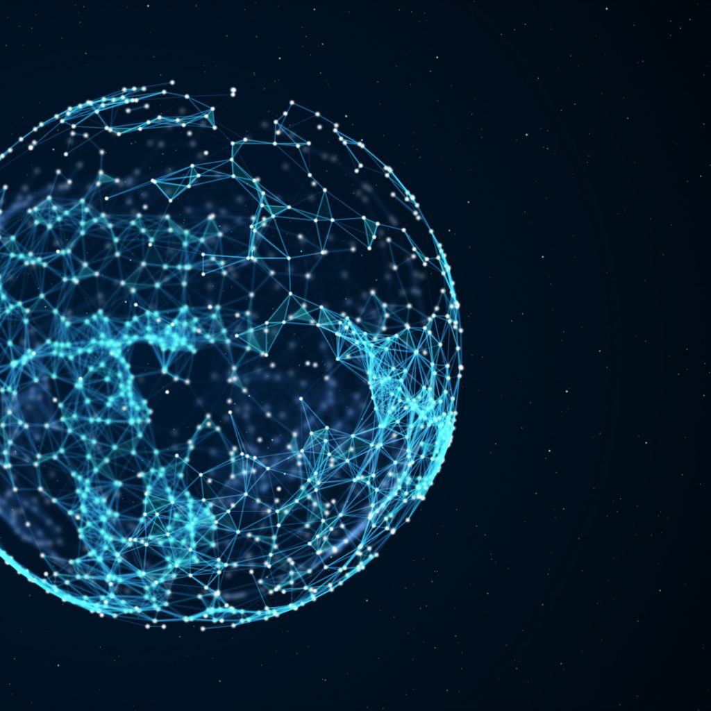 Globe with connected net